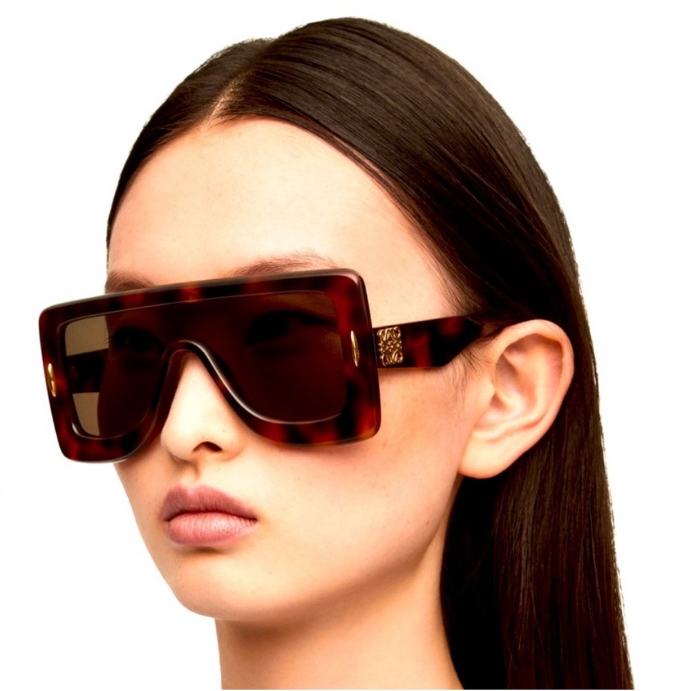 Loewe FLAWLESS Anagram Mask Sunglasses Havana resin
